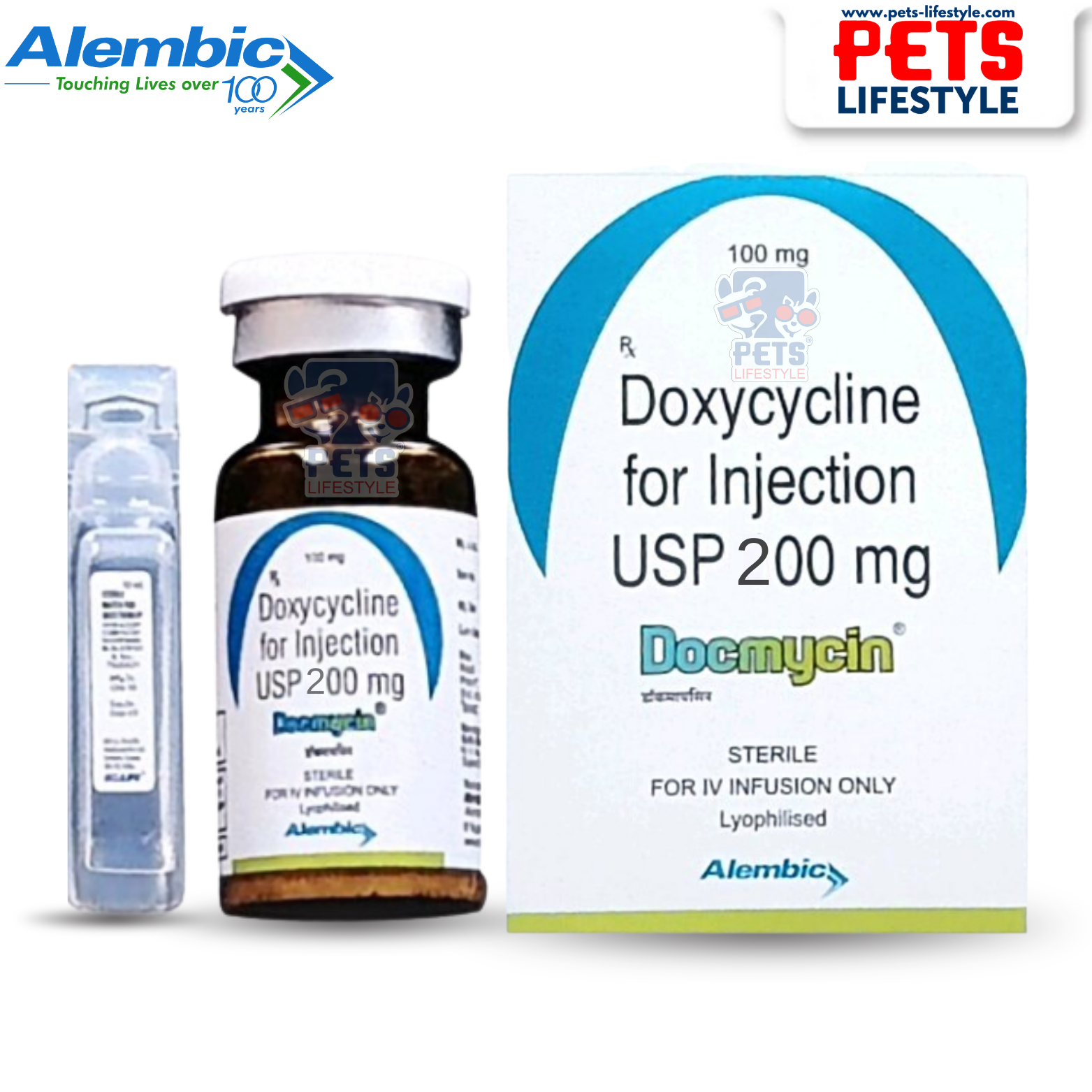 Iv Injection Inn Dogs Alembic Docmycin Injection (Doxycycline) for IV | for Pets India