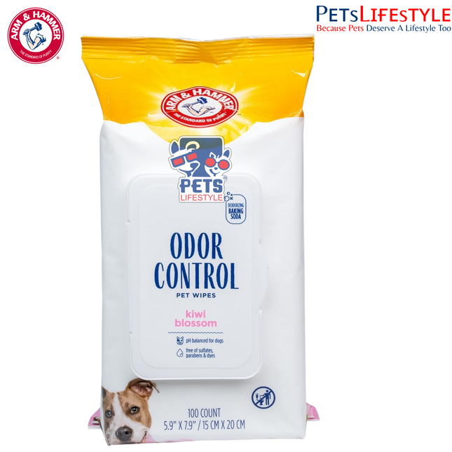 Arm & Hammer for Pets Odor Control Wipes for Dogs – Kiwi Blossom Scent (100 Count)