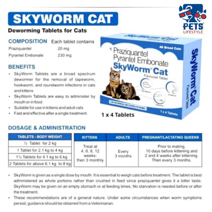 SKYWORM CAT TABLET 4's