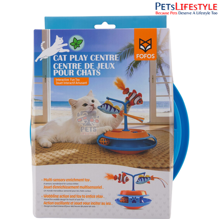 FOFOS Interactive Cat Toy Play Centre – Orange Interactive Activity Toy for Cats | Indoor Cat Enrichment & Play Centre