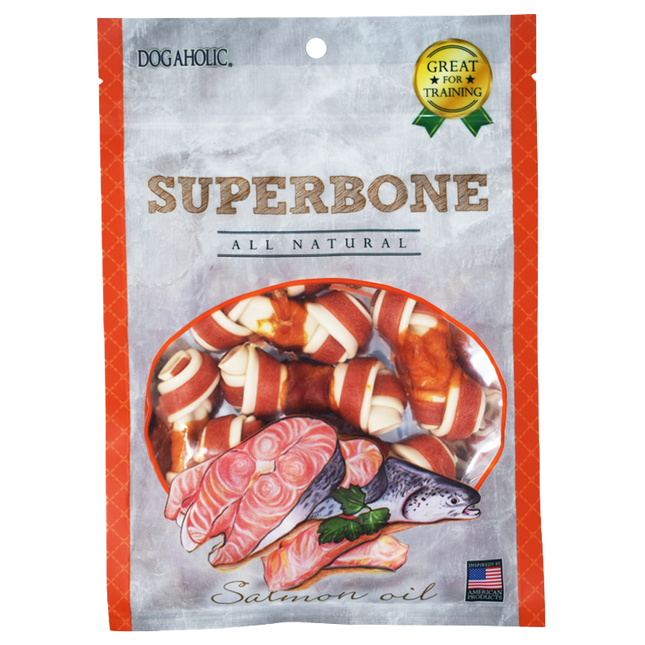 Superbone All Natural Knotted Bone - Salmon Oil-170g