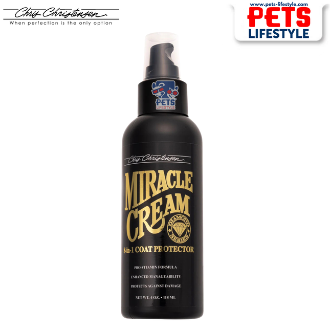 Chris Christensen Diamond Series Miracle Cream – 8-in-1 Leave-In Coat Perfecter for Dogs & Cats (118 ml / 4 oz)