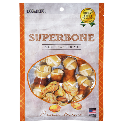 Superbone All Natural Knotted Bone - Peanut Butter-170g