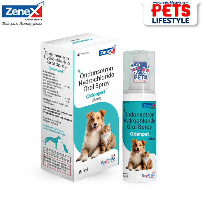 Zenex Odenpet Ondansetron Hydrochloride Oral Spray for Dogs & Cats (15ml) – Fast Nausea Relief | PᴇᴛsLɪғᴇsᴛʏʟᴇ