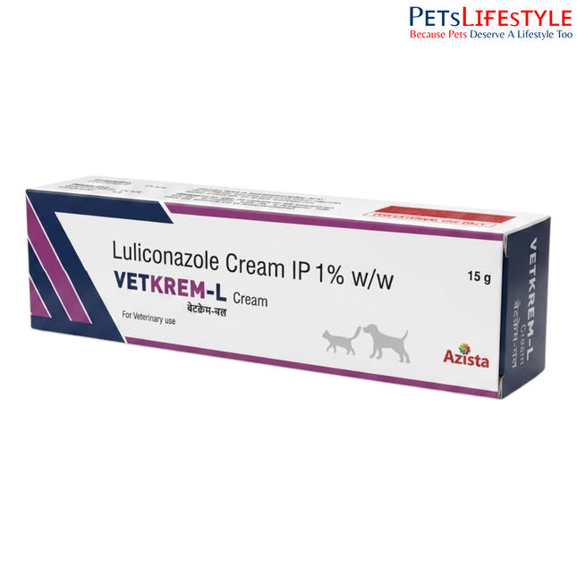 Vet Krem-L Luliconazole Cream 1% w/w for Dogs & Cats – Advanced Antifungal Treatment | Azista Vet