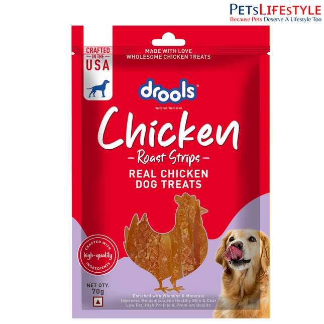 Drools Chicken Roast Strips Dog Treats 70g