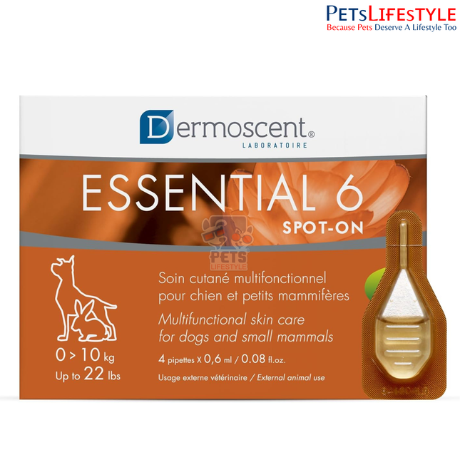 Savavet Dermoscent Essential 6 Spot-On for Dogs and Cats Between 0 to 10kg Skin & Coat Care