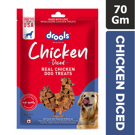 Drools Chicken Diced Dog Treats 70g