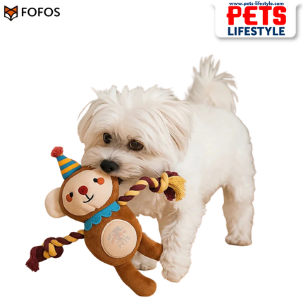Barkbutler x FOFOS Fluffy Puppy Toy – Monkey