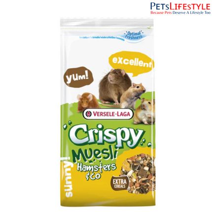 Versele Laga Crispy Muesli Hamsters & Co – Protein-Rich Mix for Hamsters, Gerbils, Rats & Mice