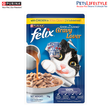 Felix Gravy Lover Chicken Wet Cat Food Pouches 70g