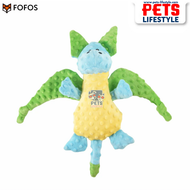 FOFOS Barkbutler Pookie The Dragon Plush Dog Toy Soft & Durable Squeaky Toy