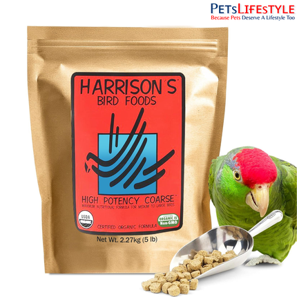 Harrison's Bird Foods High Potency Coarse Maximum Nutritional Certified Organic Formula For Medium To Large Birds