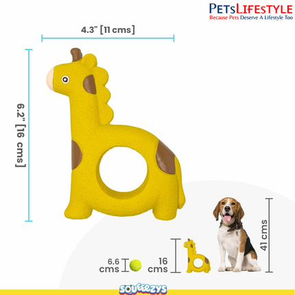 Squeeezys Latex Holey Giraffee Squeaky Dog Toy – Natural Latex Rubber Toy for Dogs Up to 30 kg | PetsLifestyle