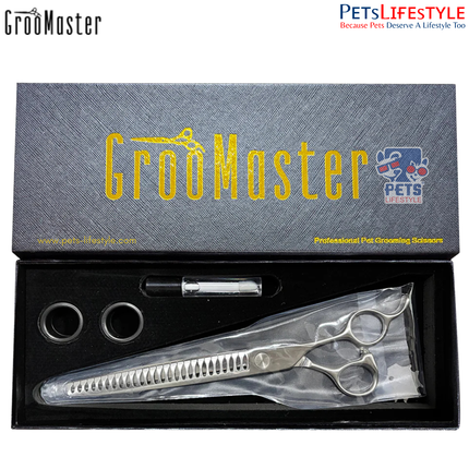 GrooMaster 8” Chunker Shears – Professional Texture & Blending Control Grooming Scissors