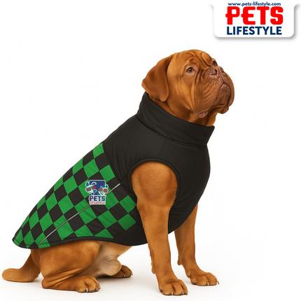PᴇᴛsLɪғᴇsᴛʏʟᴇ Racing Jacket Dog Winter Coat (Green) – Windproof, Waterproof, Ultra Warm Fleece Lined Pet Jacket