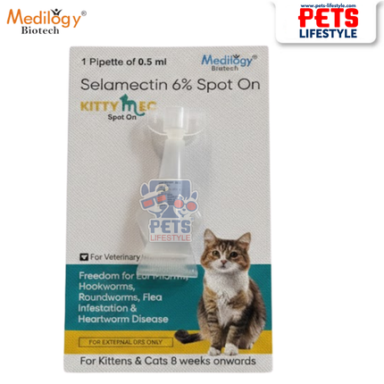 Medilogy KITTY EC – Selamectin 6% Spot On (0.5 mL) for Cats & Kittens