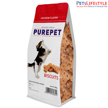 Purepet Treat Chicken Flavor Real Chicken Biscuit Dog Treats Pouch 800g