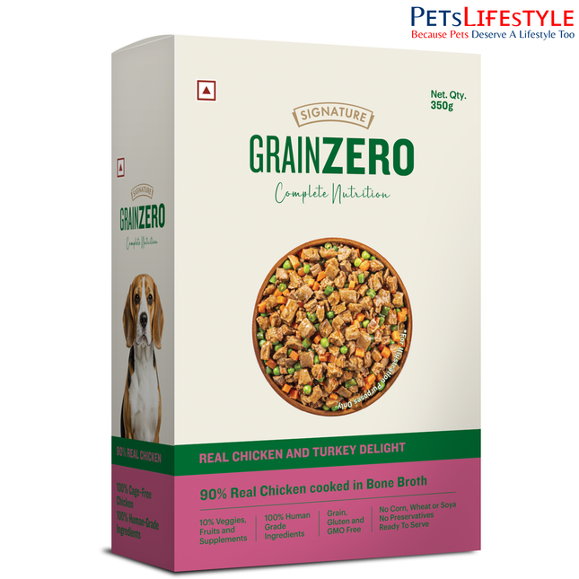 Grain Zero Real Chicken Turkey Grain-Free Fresh Dog Wet Food 350g