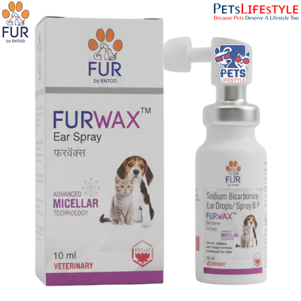 FURWAX™ Ear Spray – Sodium Bicarbonate 34 mg  Ear Wax Softener & Removal Solution for Dogs and Cats