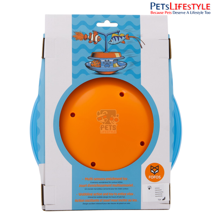 FOFOS Interactive Cat Toy Play Centre – Orange Interactive Activity Toy for Cats | Indoor Cat Enrichment & Play Centre