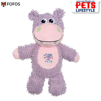 FOFOS Tough Dog Toy Hippo Squeaker Moderate Chewer Dog Toy