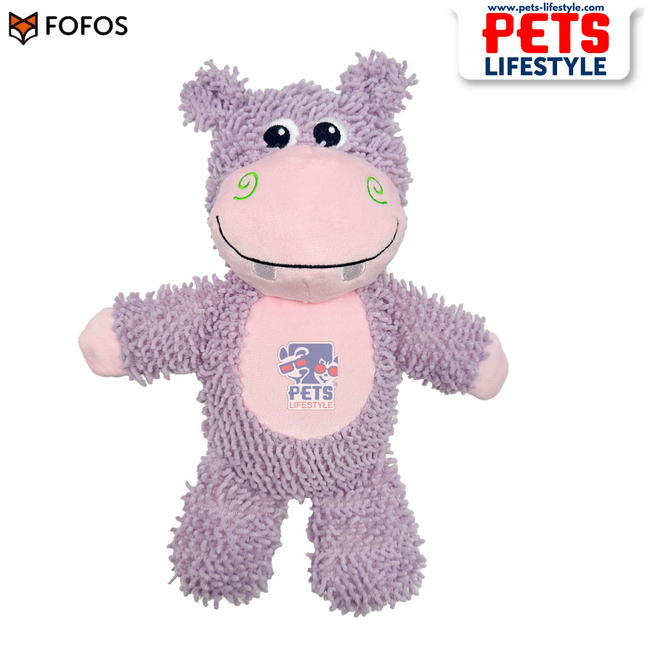 FOFOS Tough Dog Toy Hippo Squeaker Moderate Chewer Dog Toy