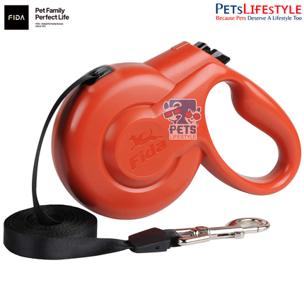 FIDA Styleash (RED) Retractable Dog Leash – Anti-Twist, Heavy Duty