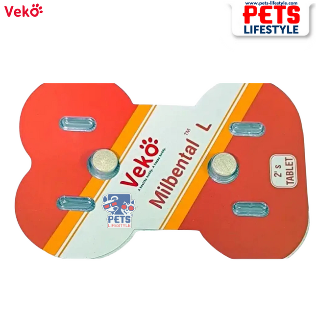 Veko Milbental L – Broad-Spectrum Dewormer for Medium & Large Dogs (1x2 Tablets)