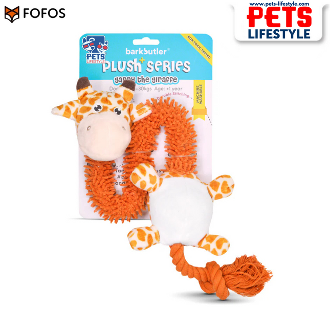 FOFOS Barkbutler Garry The Giraffe Plush Dog Toy | Durable Large Plush Toy with Squeaker