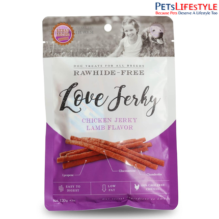 Rena’s Love Chicken Jerky Lamb Flavour Dog Treats 120gm
