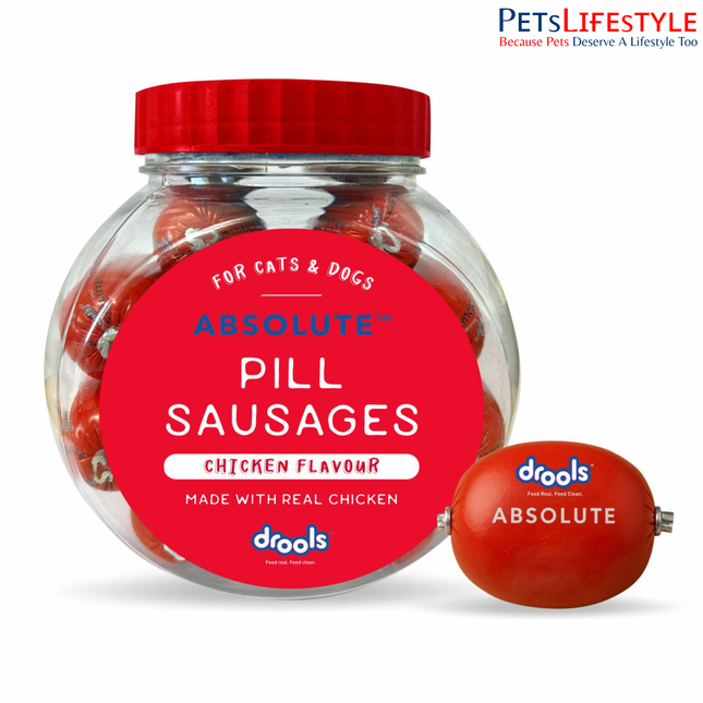 Drools Absolute Pill Sausage Treats Real Chicken 550g (28 Pcs)