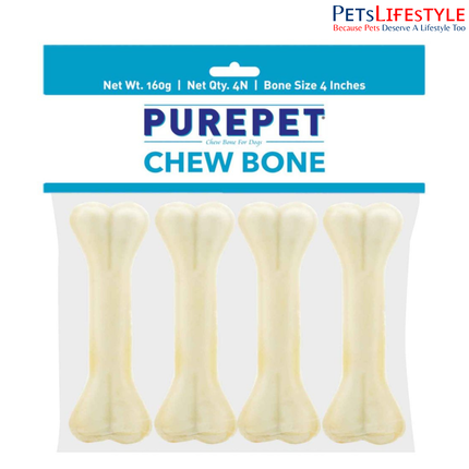 Purepet Pressed Chew Bones Dog Treats 4 Inch (10.16 cm)
