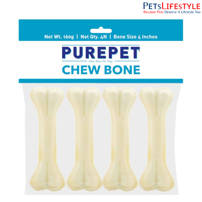 Purepet Pressed Chew Bones Dog Treats 4 Inch (10.16 cm)