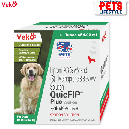 Veko QuicFIP Plus Spot-On Solution for Dogs 40–60 kg (4.02 ml)
