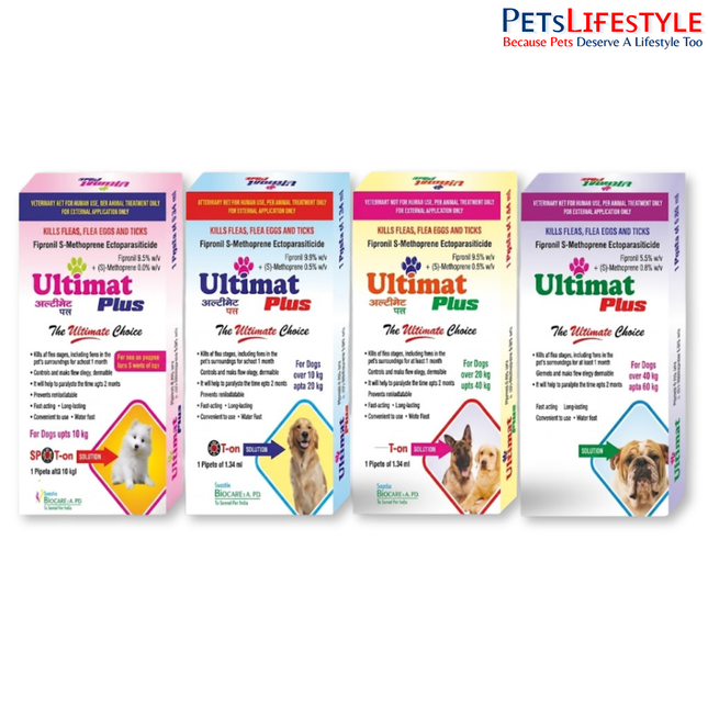 Ultimat Plus Spot-On for Dogs (Fipronil 9.8% + (S)-Methoprene 8.8%) | Advanced Flea & Tick Control