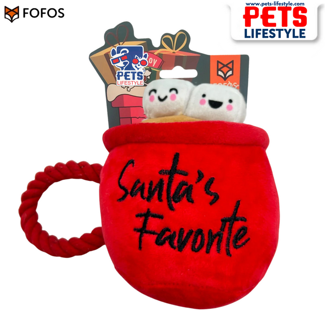 FOFOS Xmas Hot Chocolate Dog Toy