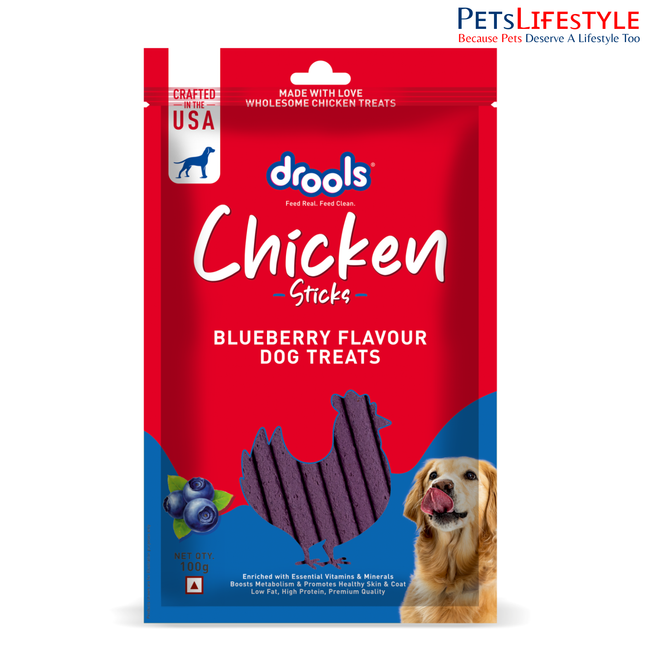 Drools Chicken Blueberry Flavor Dog Treats Sticks 100g