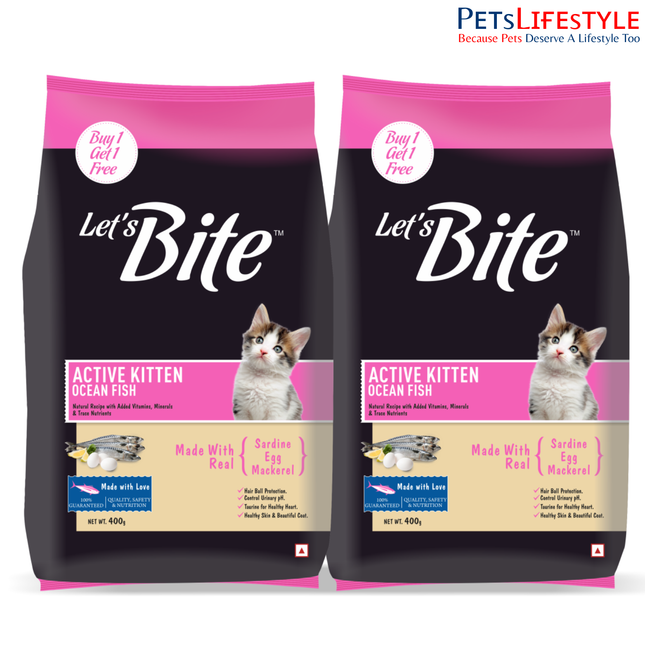 Let's Bite Active Kitten Ocean Fish Cat Dry Food