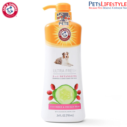 Arm & Hammer for Pets Ultra Fresh 2-in-1 Detangling Dog Shampoo + Conditioner – 24 oz (710 ml)