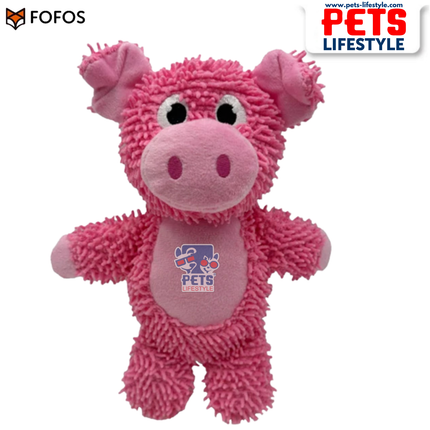 FOFOS Tough Dog Toy Pig Pink Squeaker Moderate Chewer Dog Toy