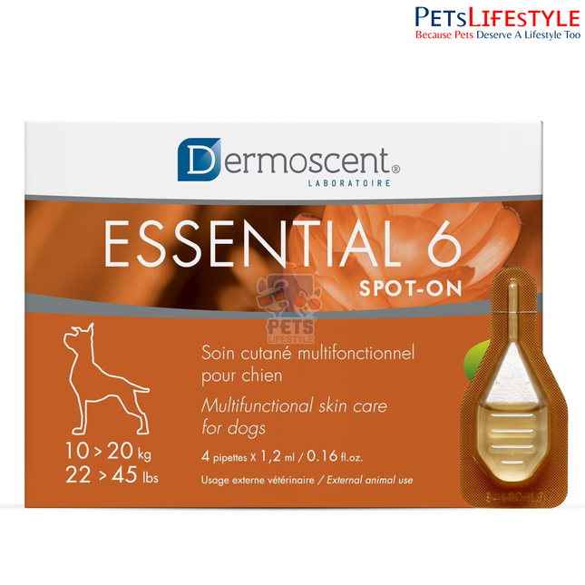 Savavet Dermoscent Essential 6 Spot-On for 10 to 20kg Skin & Coat Care Care for Dogs, Cats & Small Mammals