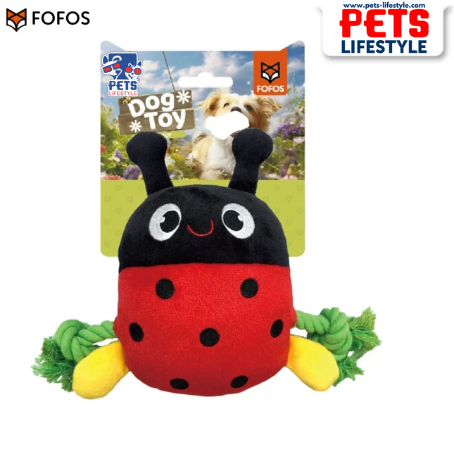 FOFOS Garden Ladybug Dog Toy Plush Squeaky