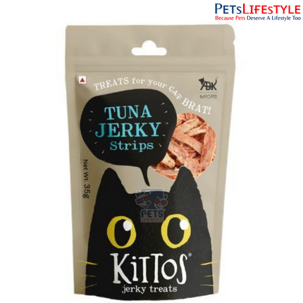 Kittos Tuna Jerky Strips Cat Treats 35g