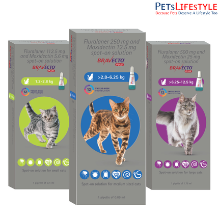 MSD Animal Health Bravecto (Fluralaner) Spot On Solution for Cats & Kittens (1 tube)