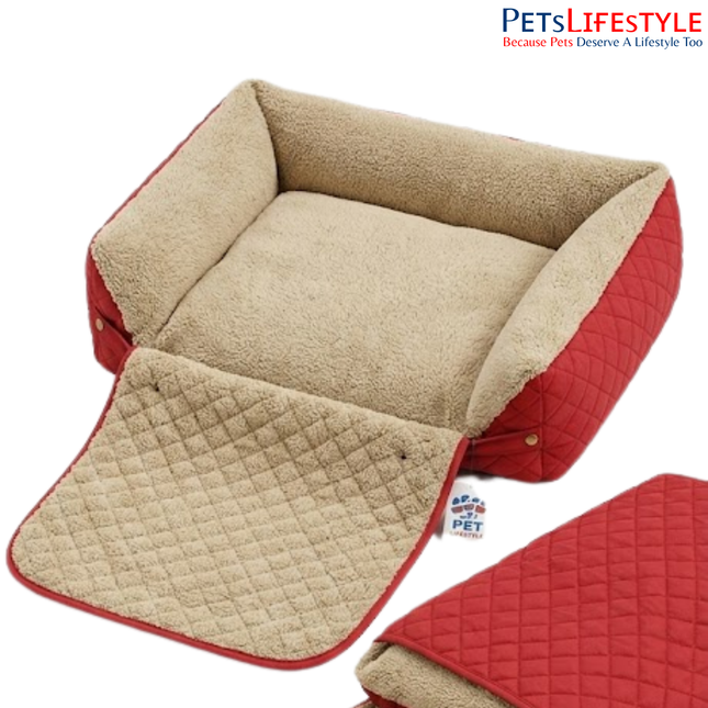 Cozy Plush Pet Cave Sofa Bed for Dogs & Cats