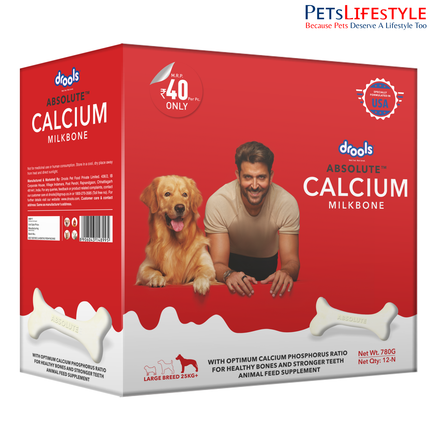 Drools Absolute Calcium Milk Bone LB Carton 12Pcs