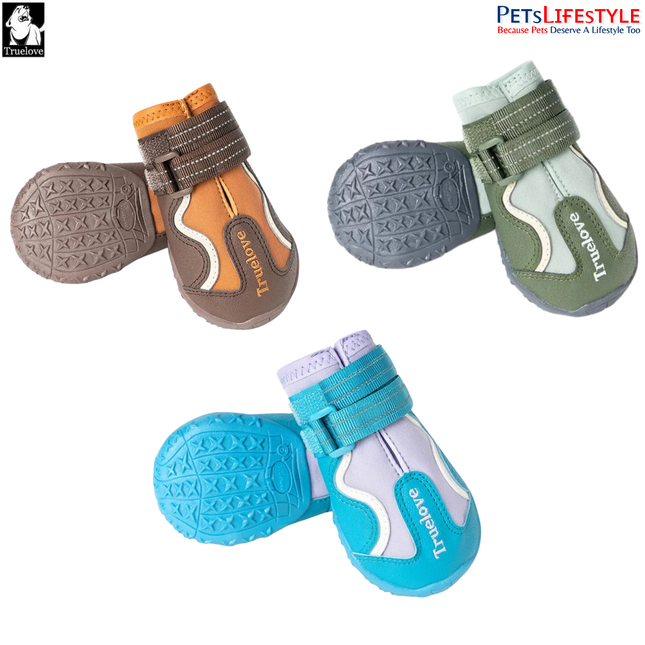 Truelove Pet Boots – Waterproof TPR Sole Dog Shoes ( 4 SHOES ) Outdoor Protection Boots