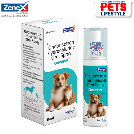 Zenex Odenpet Ondansetron Hydrochloride Oral Spray for Dogs & Cats (15ml) – Fast Nausea Relief | PᴇᴛsLɪғᴇsᴛʏʟᴇ