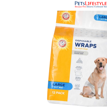Arm & Hammer for Pets Male Dog Wraps – Large (12 Count)